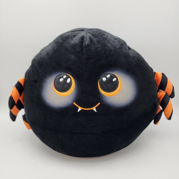 TY Cobb Black Spider Plush 12" Orange Striped Legs Halloween Squishy 2022 - Picture 1 of 7